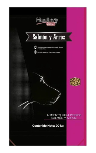 Alimento Para Perro Salmon Y Arroz Member´s Choice 20 Kg Msi
