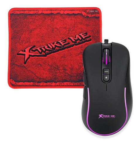 Combo Gamer Xtrike Me Mouse 7 Botones Colores + Pad Mouse