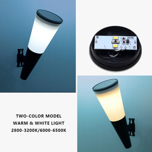 2pcs Luz De Pared De Carga Solar Ip65 Decoración De Jardín