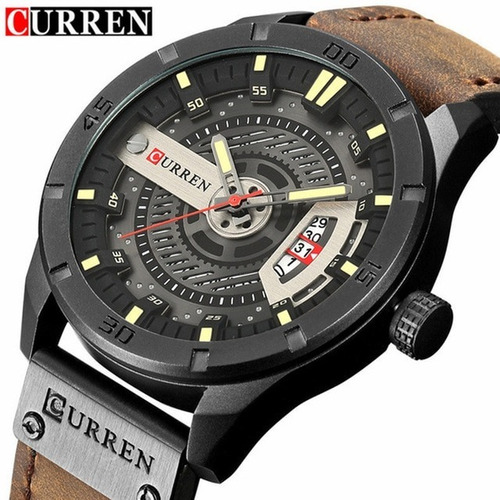 Reloj Men Sports Watch Cuarzo Curren Militar Cuero Original