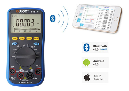 Multímetro Tester Digital+registrador Owon Bluetooth B-41t+