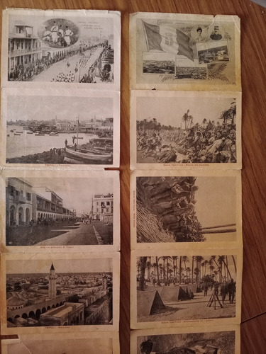 2 Antiguos Dossier De Fotos Postales Tripoli Italiana (Usado)