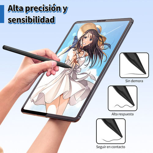 Lápiz Óptico Universal Para iPad Y Android Samsung Huawei Xiaomi iPad Para Tablets Y Moviles Tableta Celular + 4 Puntas Gratis Carga Rápida Adsorción Magnética Compatible Con Moviles iPhone