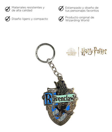 Llavero Metalico Bioworld Harry Potter Original Ravenclaw Azul