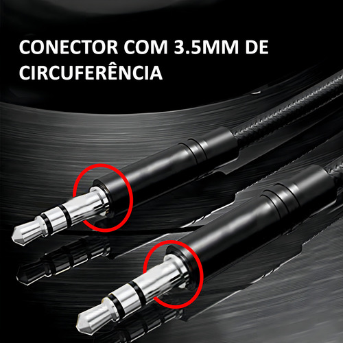 Cabo Auxiliar De Áudio P2 Stereo Computador Fone De Ouvido