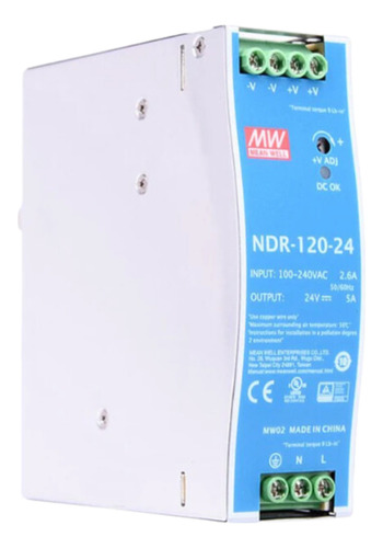 Fonte De Alimentação Ndr-120-24 90-264vac Dc 24v 5a
