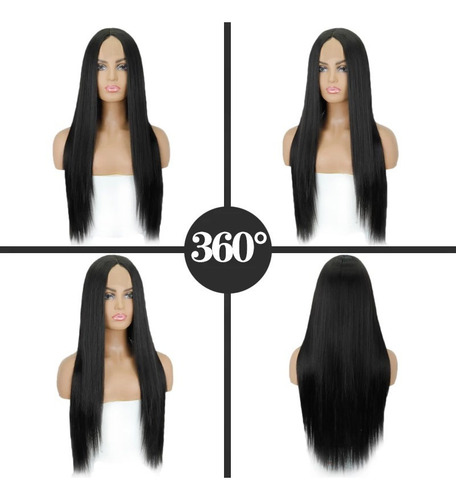 ** Pelucas Negra Mujer, Pelucas Sinteticas Largas Cabello