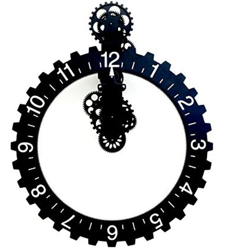 Reloj De Pared Kikkerland Big Wheel Hour, Negro