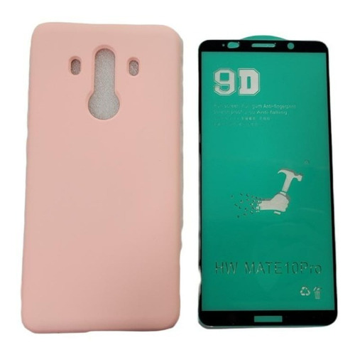 Estuche Silicon Para Huawei Mate 10 Pro + Vidrio Ceramico