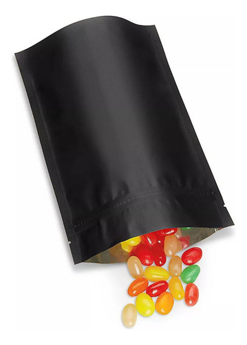 Bolsa Stand Up Pouch 250gr Negro Mate Con Zipper 100pz