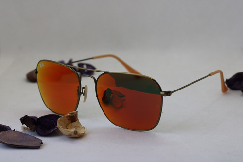 Ray Ban Caravan Rojos/dorado Fotos Reales!! Rb3136 Espejo Rojo/dorado Rojo Dorado Oscuro Dorado Oscuro (Usado)