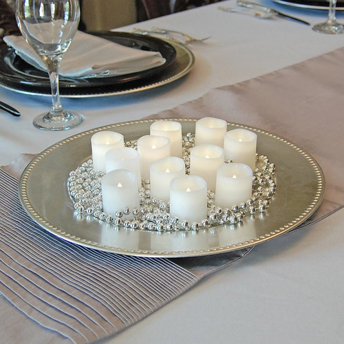 Velas Votivas A Pilas, Color Blanco, Juego De 12