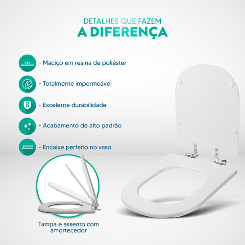 Assento Sanitário Com Amortecedor Vogue Plus Branco P/ Deca