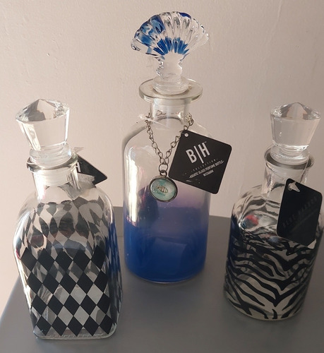 Botellas Con Diseño De Cristal Con Tapón Sellado Paq. De 3