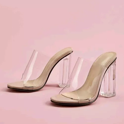 Zapatillas De Cristal Transparente Para Dama Premium