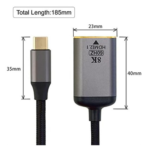 Nfhk Usb4 Usb-c Tipo C Source A Hembra Hdmi 2.0 Cable Pantal