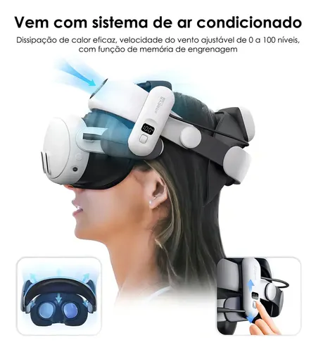 Bobovr S3 Pro Bateria de 10000mah Alça Halo para Quest3/3s Branco