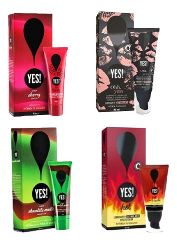   Pack Yes! 4 Lubricantes Cherry,ohhyess,chocolate,hot.