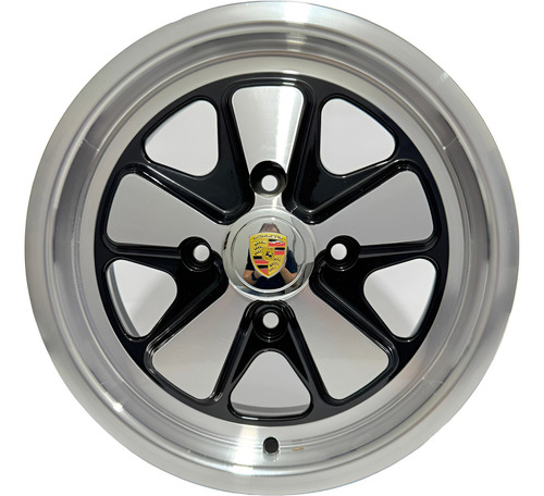 Rodas Fuchs Aro 15 4x130 4 Furos Fusca Brasilia Tl 4 Rodas Cor Preta Diamantada 4x130