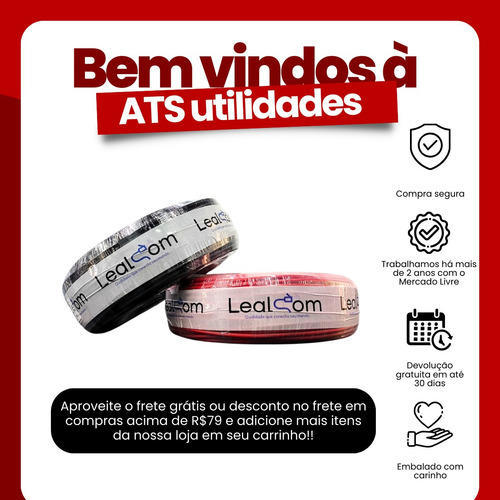 Cabo Solar 4mm 30m Preto+ 30m Vermelho C/ Conector Mc4 Solar