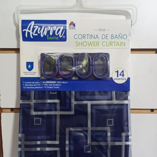 Cortina De Baño De 3 Piezas Con Alfombra Para Ducha. Mod-2