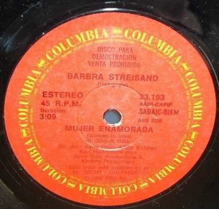 Barbra Streisand - Mujer Enamorada - Corre Salvaje - Disco S