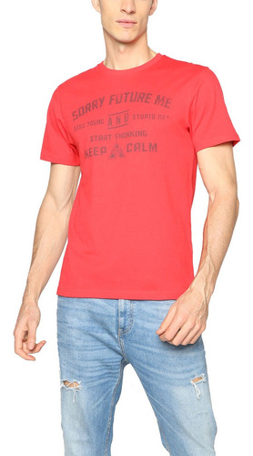 Imagen 1 de 4 de Playera Estampada Al Frente Rewind Para Hombre
