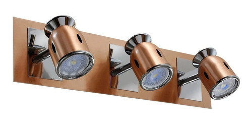 Aplique 3 Luces Baño Cobre Apto Led Gu10 220v 