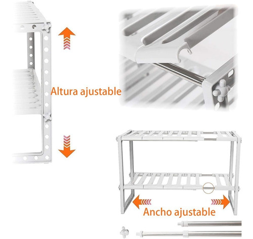 Imagen 9 de 10 de Escurridor De Platos,rejilla Para Fregadero Ajustable38-70cm