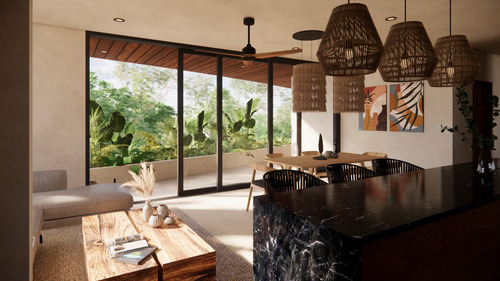 Departamento En Venta En Tulum Quintana Roo, Zuná, Aldea Zamá Amplios Espacios Con Terraza
