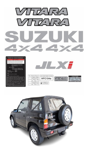 Kit Adesivo Emblema Suzuki Vitara 4x4 Jlxi Em Prata Cor PADRÃO