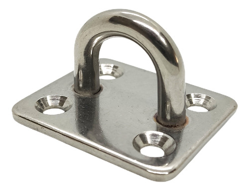 Kit 4 Olhal Suporte Gancho Aço Inox Base Quadrada Ø6mm 250kg