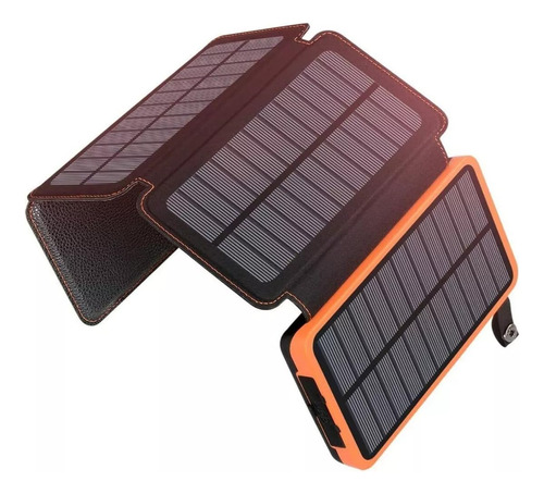 Batería Portátil 20,000mah Con Paneles Solares Y Carga Rápid