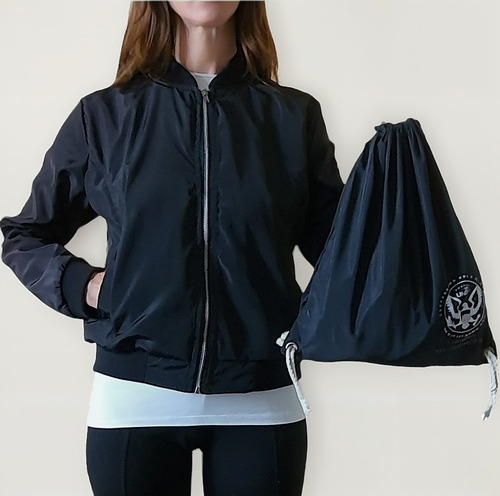 Chamarra Bomber Dama Con Cierre En Manga + Mochila De Regalo