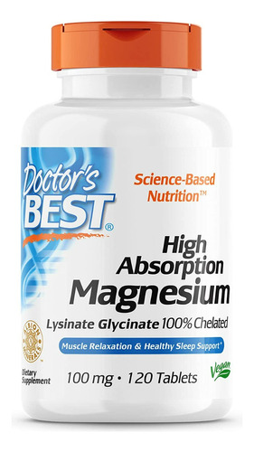 Doctor's Best High Magnesium Glycinate Lysinate 120 Capsulas