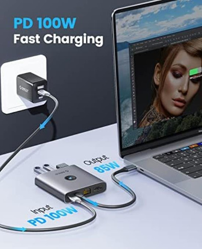 Orico Usb C Docking Station, Concentrador Usb C 6 En 1 Con H