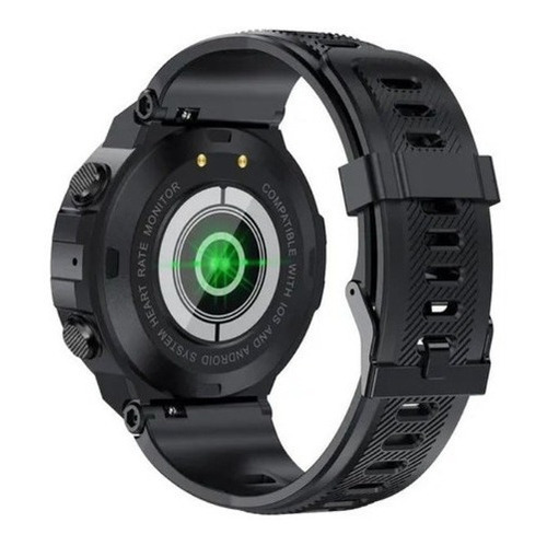 Imagen 2 de 2 de Smartwatch Jazak Watch K22 Global 1.28" caja 42mm negra, malla negra y bisel negro