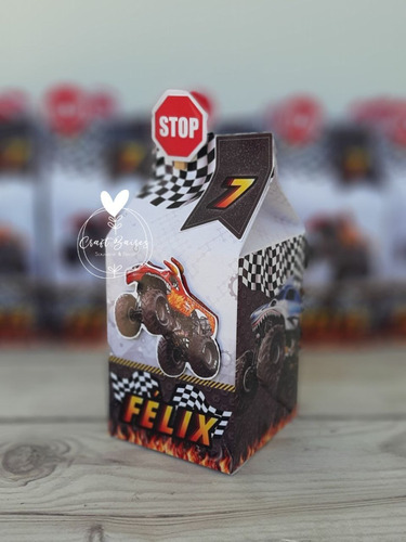 20 Cajas Golosineras Personalizadas Monster Jam. Craftbaires