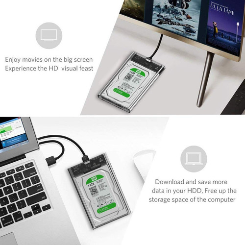 Imagen 6 de 7 de Gabinete Carcasa Disco Duro 2.5 Pulgadas Con Cable Usb 3.0