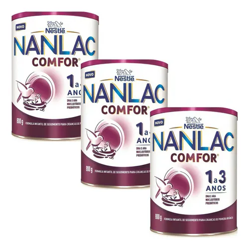 Kit 3 Leite Fórmula Infantil Nestlé Comfor 800g Nanlac