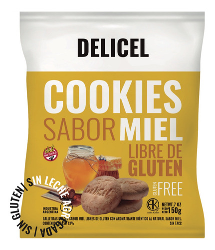 Galletitas Cookies Sabor Miel Delicel Sin Tacc X 150 Grs.
