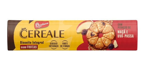 Imagem 1 de 1 de Biscoito Cereale & Frutas Maçã E Uva Passa Bauducco 141g