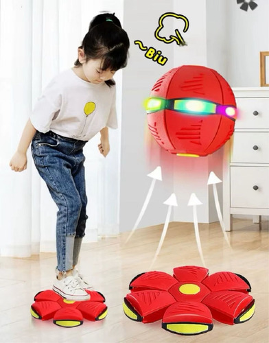 Fly Ball Pelota Plegable Al Lanzar Luces Led Mascota Niños