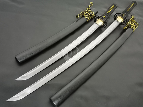 Imagem 3 de 12 de Conjunto Katana Wakizashi Daisho Espada Samurai Aço 1060