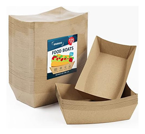 Spargos Bandejas De Papel Para Alimentos (paquete De 125) 3l