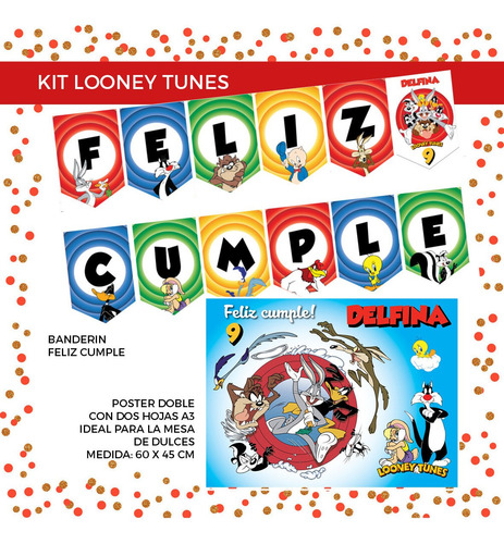 Kit Looney Tunes Cumpleaños Listo Para Usar