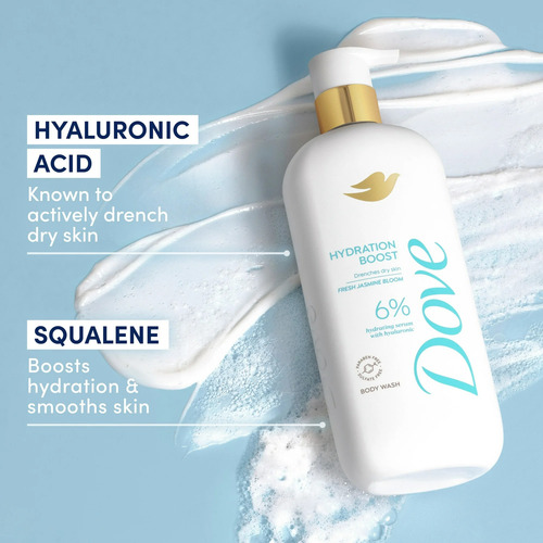 Dove Body Wash Hydration Boost Piel Seca 6% Suero 18.5 Oz