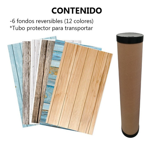 Imagen 7 de 10 de Fondo Fotografico Fotos Reversible Mate Madera Piedra Set X6