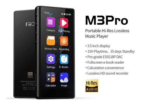 Fiio M3 Pro Mp3 Dac Touch Gravação Hd, E-book, Calculadora