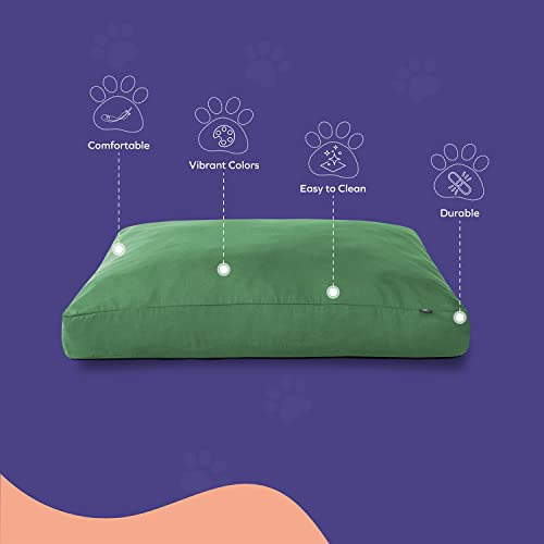 Cama Rectangular Transpirable Para Perro Grande Color Verde